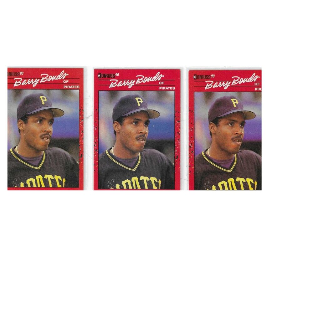 RARE Barry Bonds 1990 Donruss 3 ERROR Card Lot No Dot after INC & Dot Near Eye
